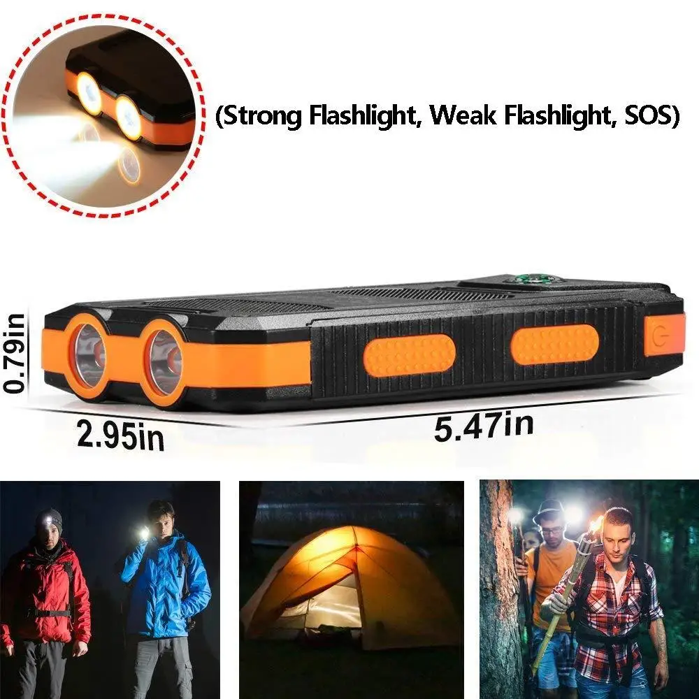 20000mAh Solar Power Bank+Portable Charger+Powerbank+Waterproof+USB Charging with LED Light™-Choice Paradise