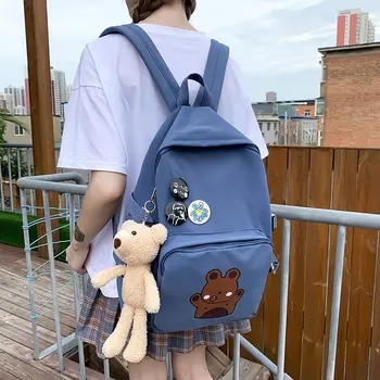 

2020 New Arrival Japanese Lovely Women Backpack Super Cute Little Bear Print Girl School Bag Large Capacity