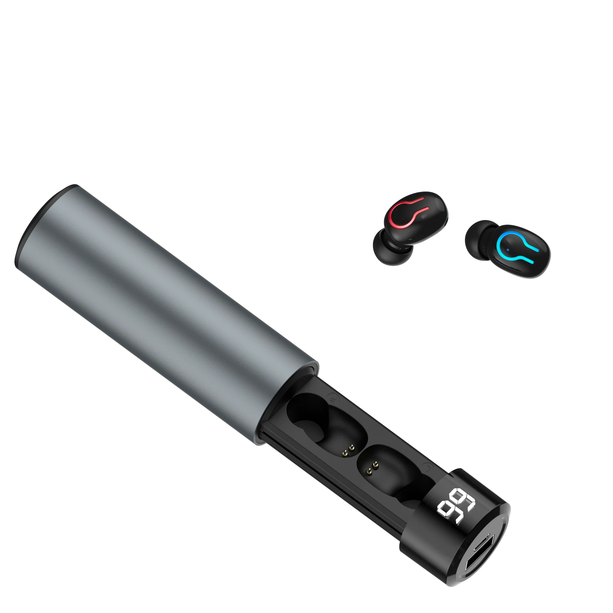 Q67 TWS беспроводные наушники 3D стерео мини Bluetooth наушники 5,0 с двойным микрофоном спортивные водонепроницаемые наушники гарнитура для автоматического сопряжения - Цвет: Серый