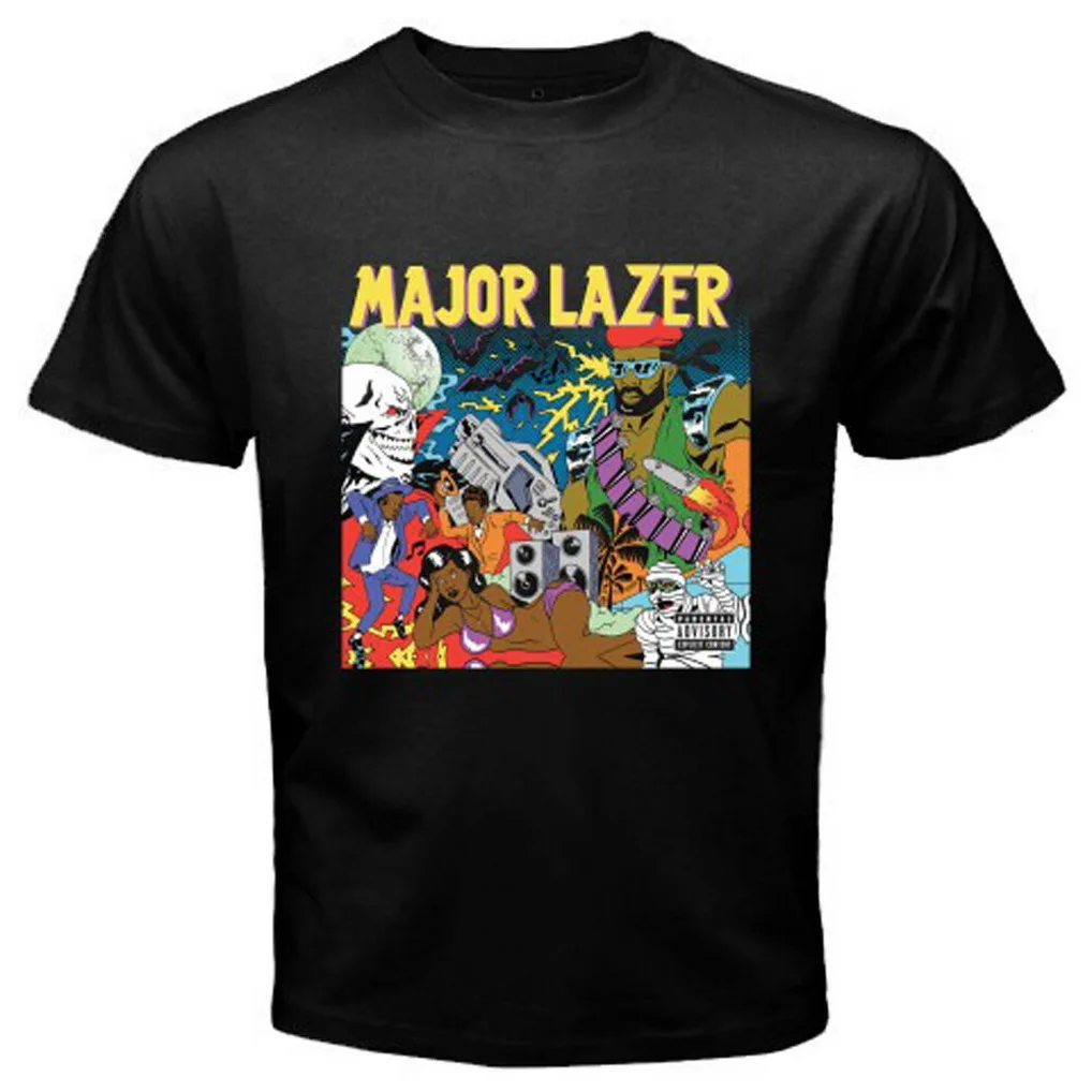 Новинка Мужская черная футболка с надписью Major Lazer guns Don't Kill People Music размеры от S