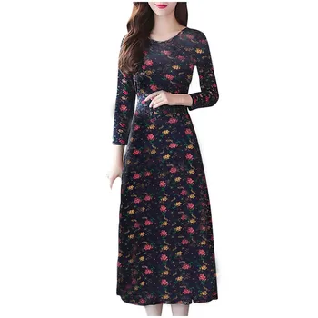 

Women Lace Dress 2020 Autumn 1950s Vintage Dress Long Sleeve Zipper Ruffle Hem Elegant Party Dresses Evening A Line Dress #YL10