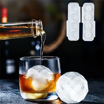 

New Safety Plastic Whiskey Ice Ball Cube Maker Tray Sphere Mould Mold Party Brick Round Bar Home Tool
