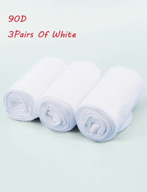 90D Girls Dance Ballet Tights Professional Ballet Stockings Woman Thicken White Dance Pantyhose Velvet Tights 3 Pairs of White
