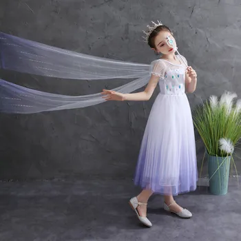 

Halloween Elsa Cosplay Dress Girls Fancy Party Costume for Halloween Princess Dresses Children's Christmas Birthday clothing