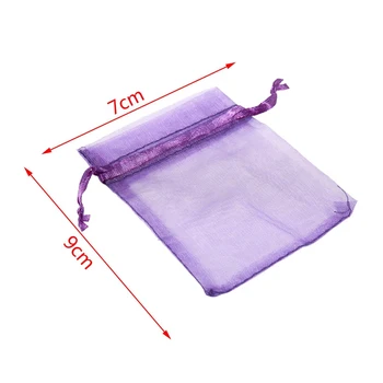 

New 10 Pack Beautiful Dark Purple Organza Gift and Favour Bags 7Cm x 9Cm