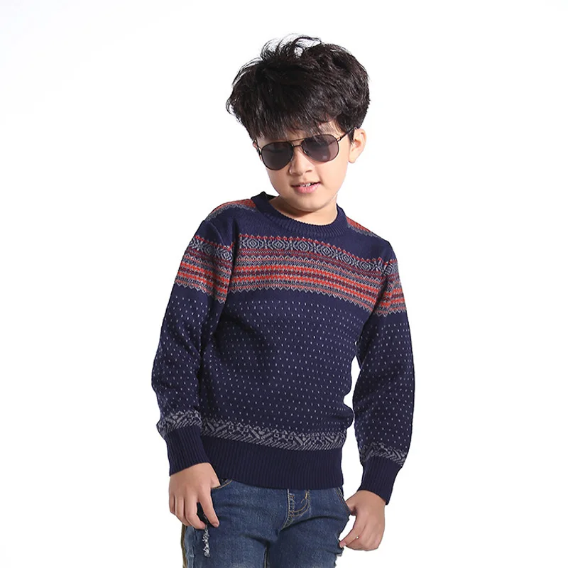 

Striped Pattern Casual Autumn Knitted Boys Sweaters for Kids Students 4-14T Woolen Clothes Kids Cardigan Christmas Sweater Boy