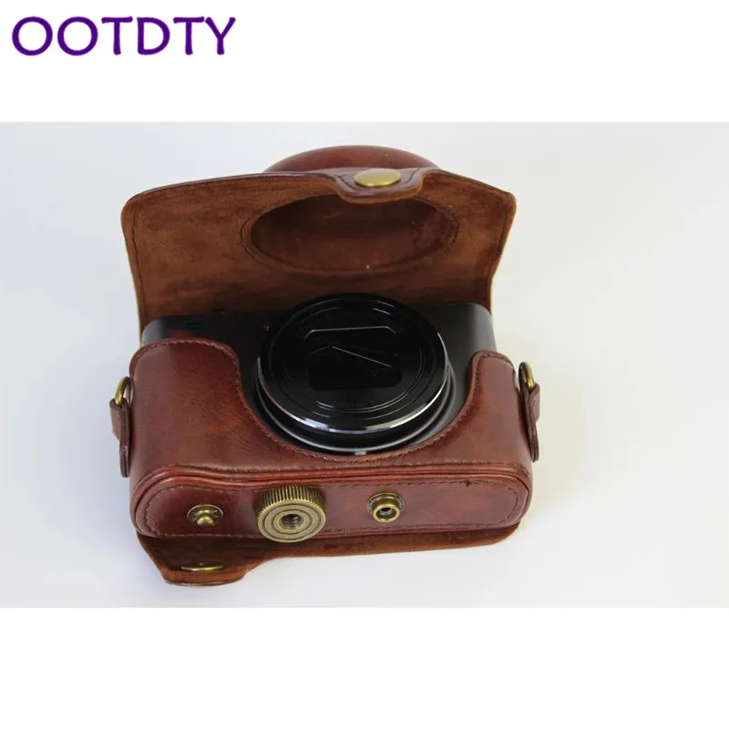 OOTDTY Protective PU Leather Camera Case Bag with Lanyard for Canon PowerShot SX720 HS SX 700 Accessories