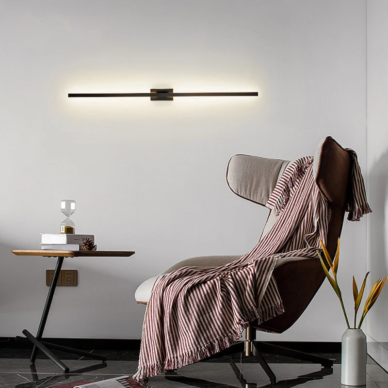 Bathroom LED Wall Light Black Bedside Wall Sconce LED Mirror Wall Lamp Home Lights Modern Nordic Wall Light Hotel