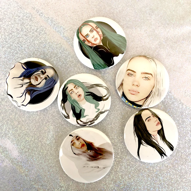 Хип-хоп Billie Eilish Значки для худи футболка шляпа DIY декоративная булавка для женщин значок Рюкзак классные аксессуары