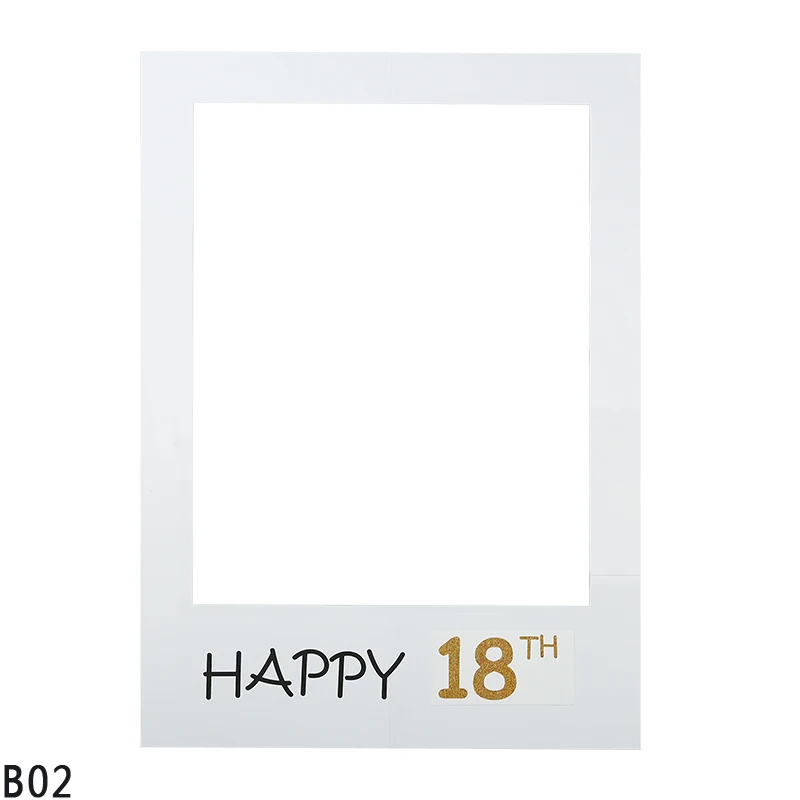 1st 18th 21th 30th 40th 50th 60th Happy Birthday Photo Booth рамка бумажная фотография Реквизит День рождения Юбилей Декор - Цвет: ZY513-B02