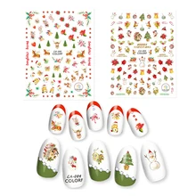 1 лист Рождество Стиль самоклеющиеся наклейки зима снежинка Полный Обертывания украшения для дизайна ногтей Маникюр Наклейка DIY слайдер