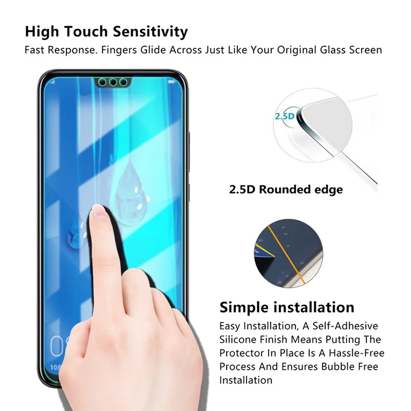Premium-Tempered-Glass-for-Huawei-Y9-2019-Honor-8X-Screen-Protector-Clear-Toughened-protective-film-Case (2)