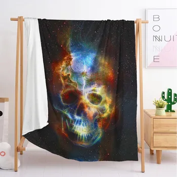 

New skeleton sleeping blanket cover blanket travel blanket flannel blanket single double large customized blanket bedding