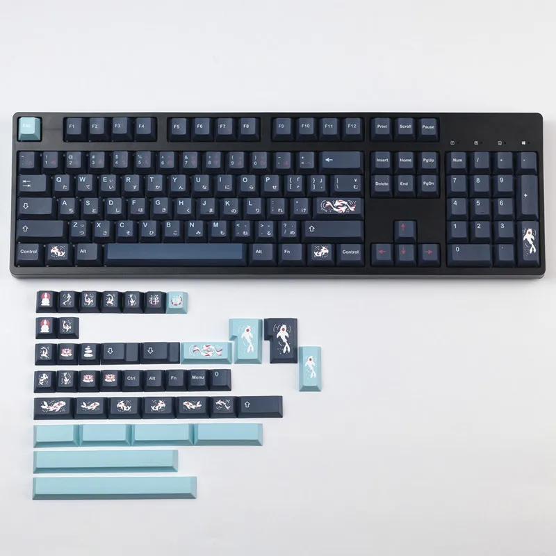 PBT, Sublimação Dye, Koi Conjunto Completo para Switch MX, 144 Chaves