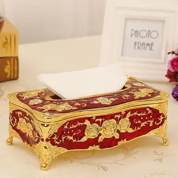 

Zinc Alloy Tissue Box Universal Luxury European Paper Rack Office Table Accessories Home Office KTV Hotel Car Facial Case Holder