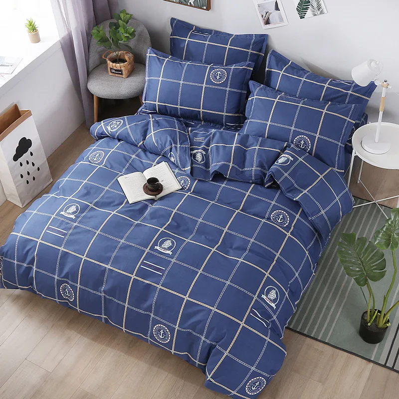 

DannyKarl 100% Cotton New Arrival Printe Duvet Cover Sheet Quilt Minimalism Pillowcase Reactive Embroide Geometrical Duvet Cover