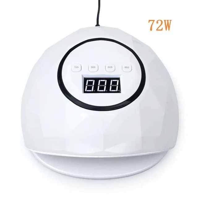 White 72W 72/86W УФ-светодиодный светильник акриловый Фрезер для ногтей cо шлифовальными набор для ногтей Сушилка для ногтей Гель-лак светильник Маникюр нейл-арта набор инструментов для ногтей искусство украшения - Цвет: White 72W