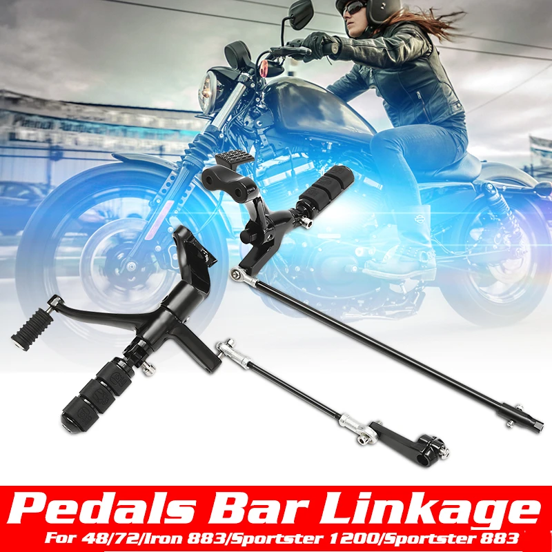 _ Черный передний контроль Колки черепа рычаги тяги полный комплект для Sportster 2014