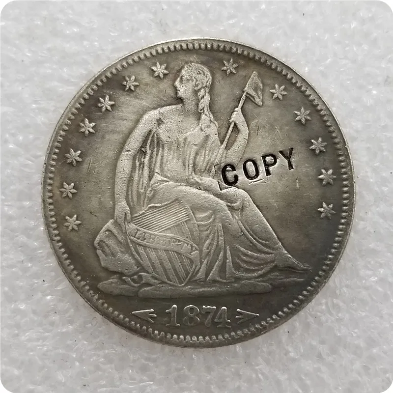 США(1870-1878)-CC Сидящая LIBERTY HALF долларовые монеты КОПИЯ памятные монеты-копии монет медаль коллекционные монеты