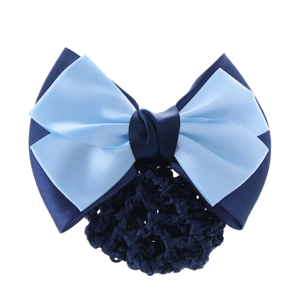 1 Pcs Satin Bow Barrette Official Lady Hair Clip Cover Net Bowknot Bun Snood Women Hairgrip Headband Hairnet Styling Tool | Красота и