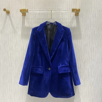 

2020 new ladies high quality fashion long sleeve lapel solid color blazer 1015