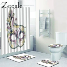 Zeegle коврик для ванной с душевой занавеской набор туалетной пьедестал коврик абсорбент сиденье для унитаза коврик нескользящий ванная комната ковры Туалет набор