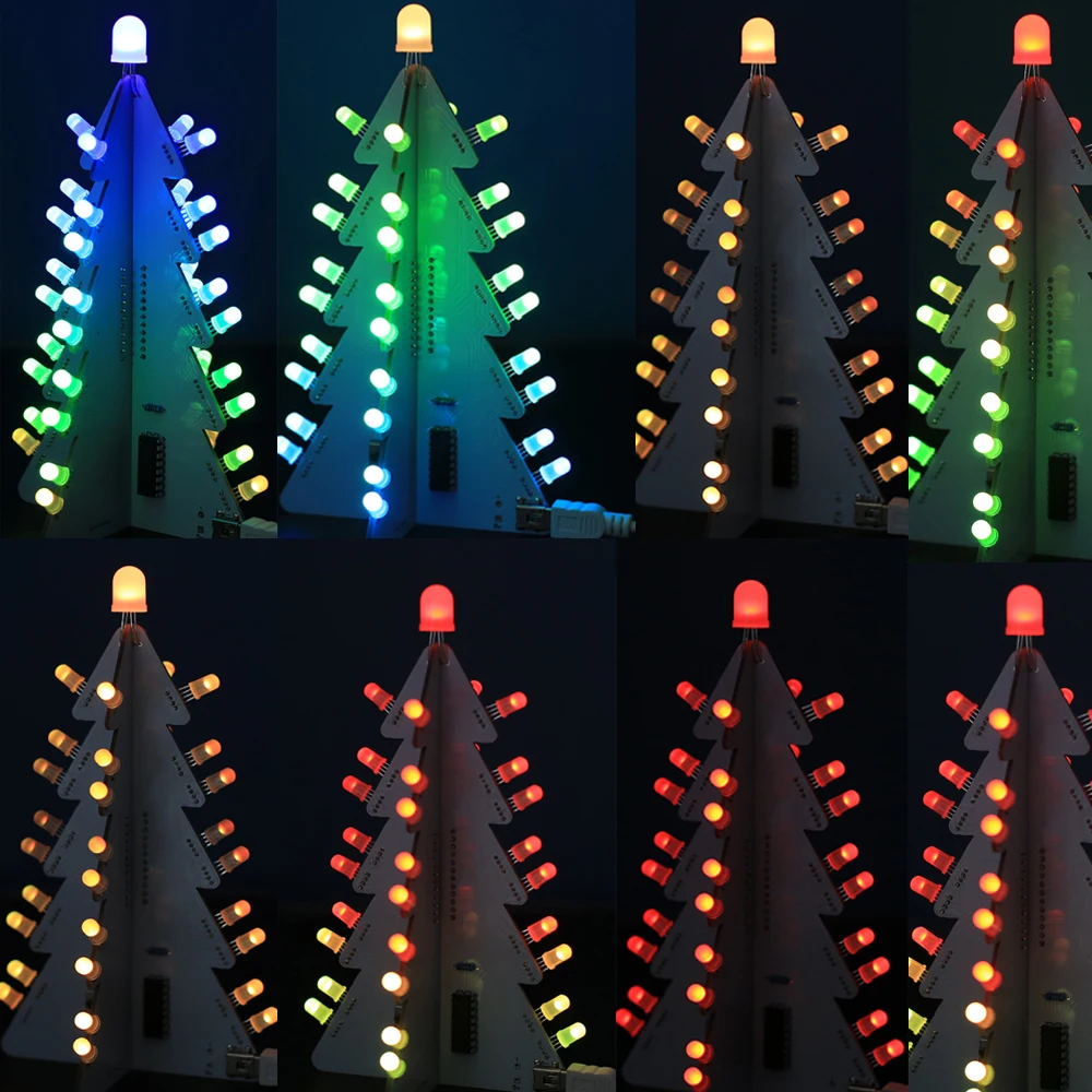 US $11.87 Mini USB DIY Kit RGB Flash LED Circuit Led Module Led Panel Lights Pixel Led Colorful Christmas Trees LED Kit Pixel Led Pixel