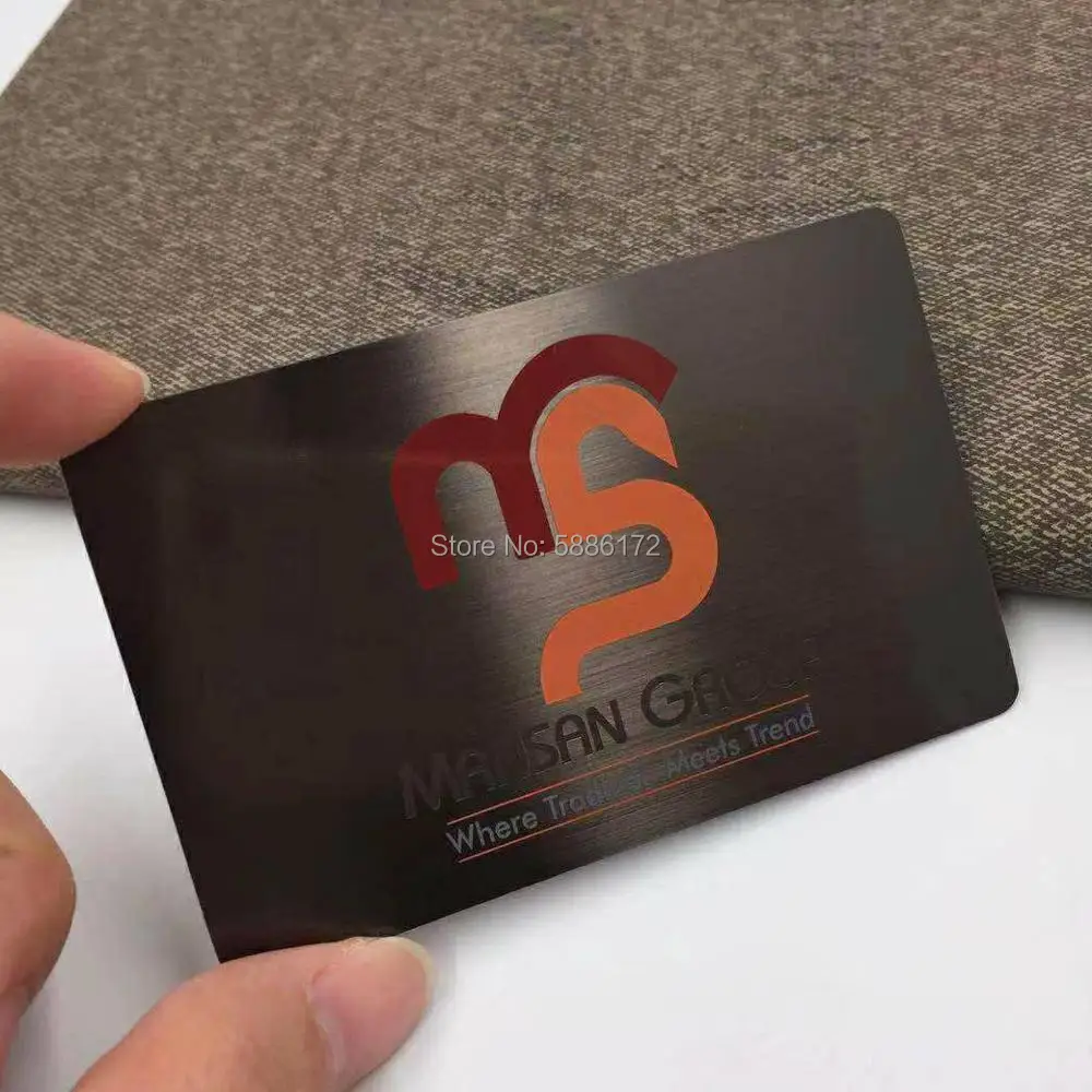 

Stainless Steel Gun Color Metal Business Cards Printing