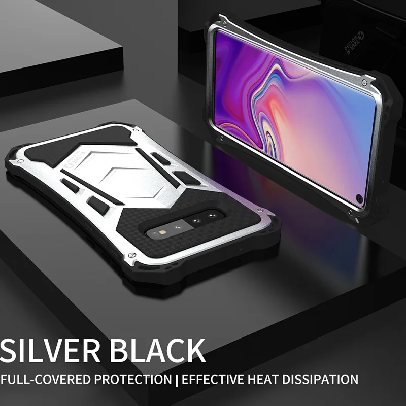 Чехол для samsung galaxy S10 5G, жесткий защитный ТПУ Алюминиевый металлический чехол для телефона для samsung s10Plus Note10+ 9, противоударный защитный чехол - Цвет: Серебристый