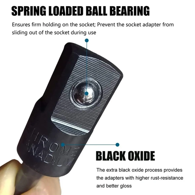 3Pc Wobble Socket Adapters Univerzális Ízületi Aljzatkészlet, 1/4 Hüvelykes Hex Szár 3/8 1/2 Négyzet Alakú Aljzat Meghajtók - Image 6