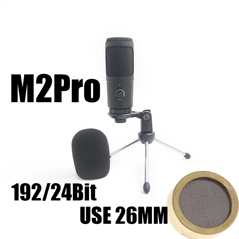 YTOM M2 M2Pro 192/24Bit Professional USB Microphone Condenser Mic With 26mm Big Capsule For PC Gaming Youtube Recording Computer 