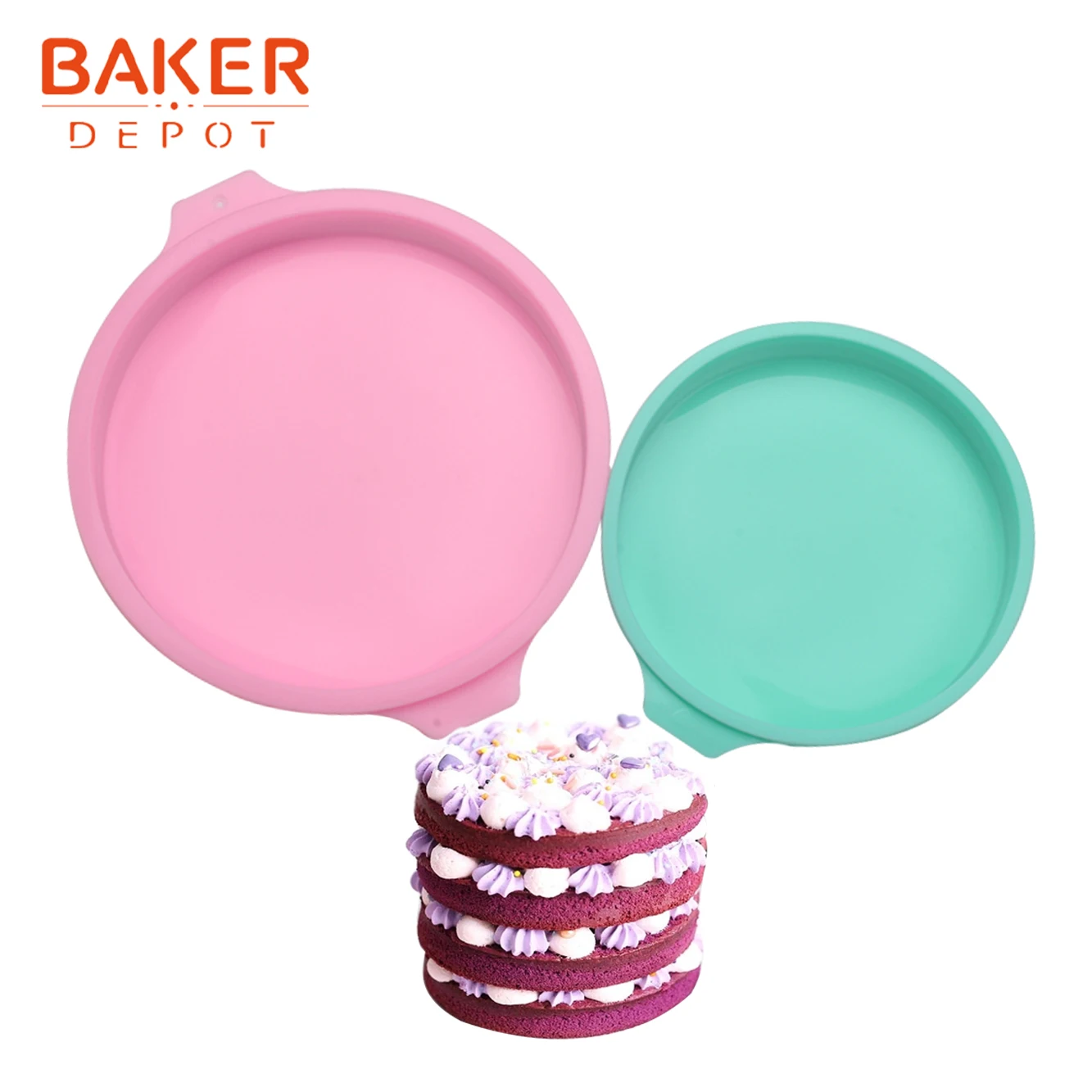 BAKER DEPOT, силиконовая форма для торта, выпечки, КРУГЛЫЙ пудинг, хлеб, радужная форма для торта, форма для пиццы, украшение торта, сделай сам, на день рождения