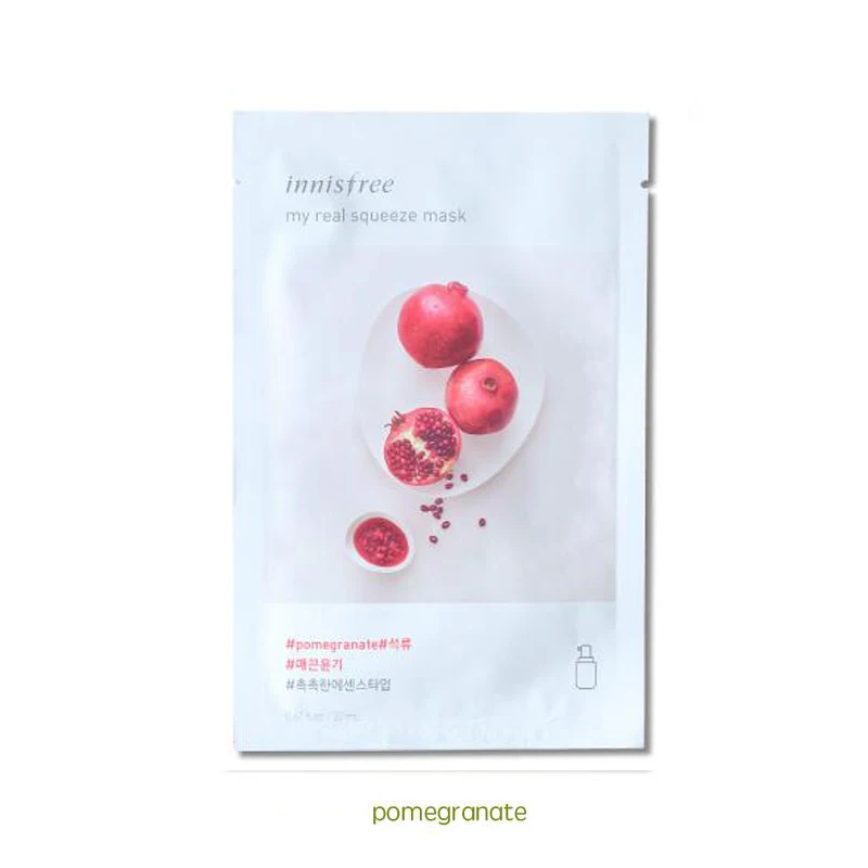 pomegranata Новинка, innisfree, это настоящее сжатие, маска, увлажняющая, контроль жирности, лист, маска, против старения, гладкая кожа, Корея, косметическая маска для лица - Цвет: pomegranata