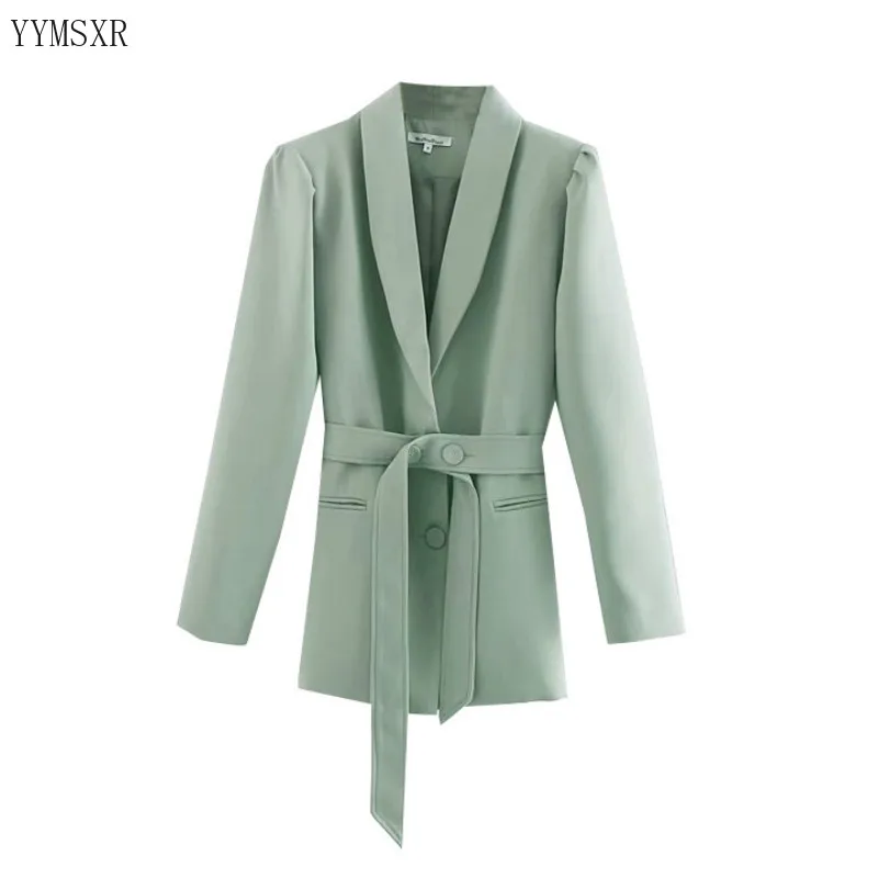 

Stylish mid-length women's jackets feminine blazer 2020 new fall casual loose single-breasted ladies green jacket Coat Female