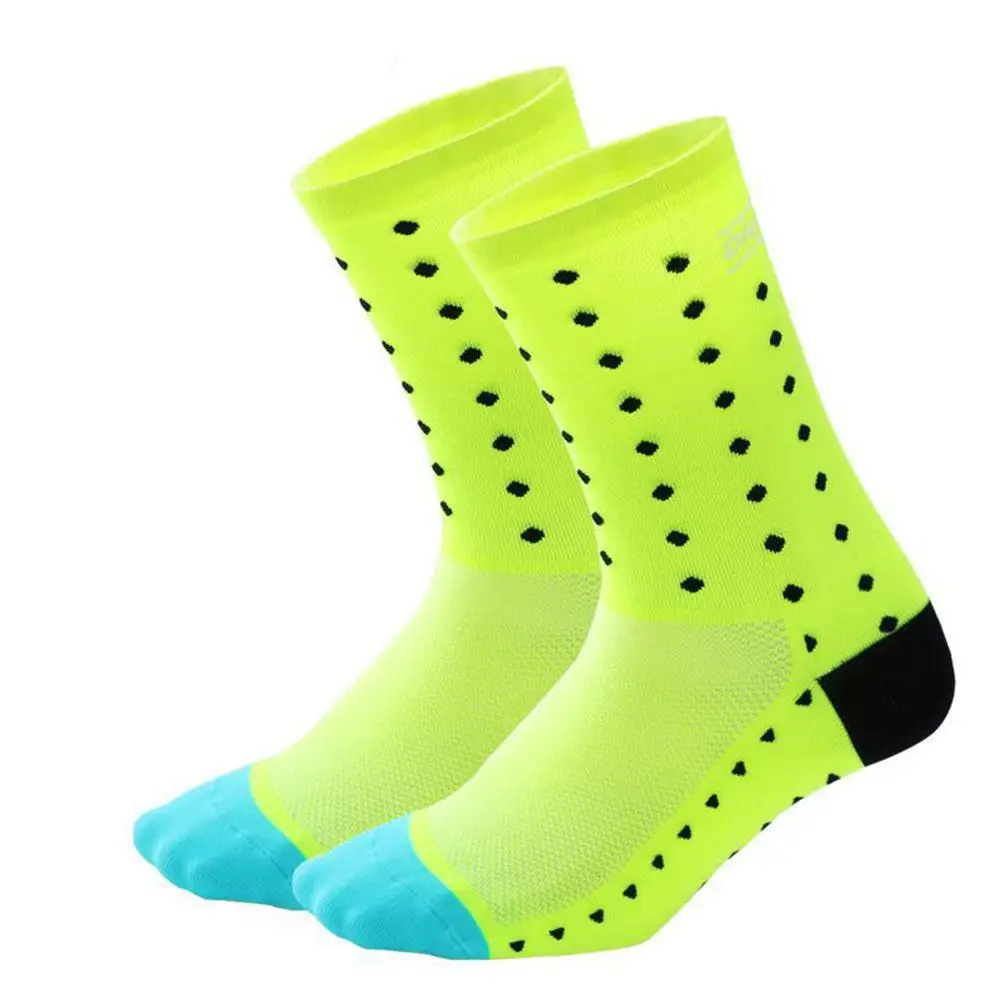 Fluorescent yellow Hobbyline Дышащие носки для велоспорта и бега, износостойкие профессиональные спортивные носки, носки для бега - Цвет: Fluorescent yellow