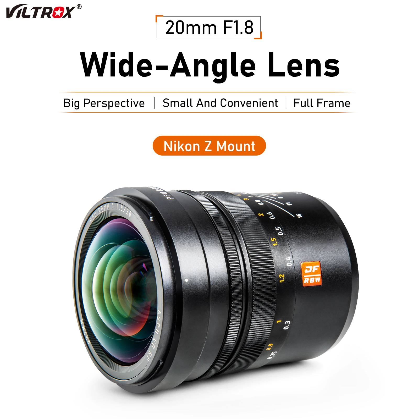 

VILTROX 20mm F1.8 ASPH Camera Lens Ultra Wide Angle Manual Focus Full Frame Large Aperture Lens for Nikon Z Mount Camera Z6 Z7
