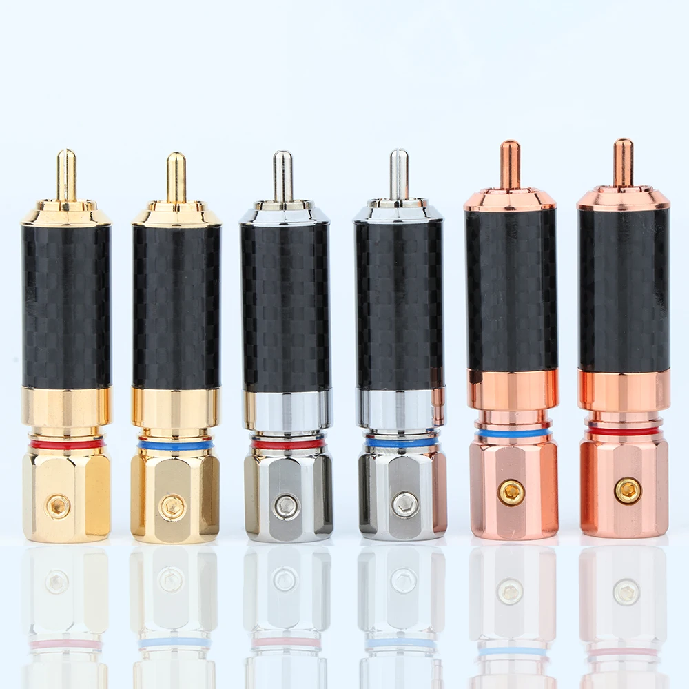 4 шт. OEM Высококачественная позолоченная Вилка RCA из углеродного волокна R1700 R1701 R1741