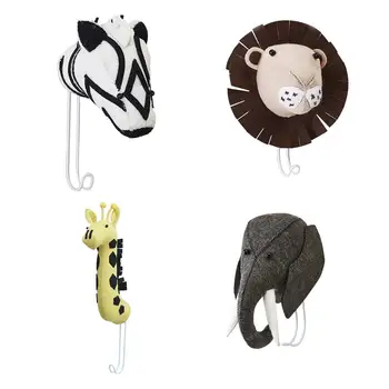 

Plush Head Stuffed Animal Hooks Three-dimensional Decorative Wall Hooks Hanging Wall Ornaments Children's Baby Room Decorations