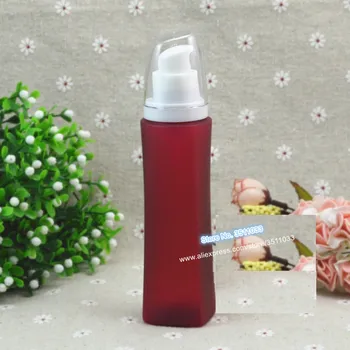 

100ML Empty Lotion Pump Bottle Frosted Red Color Plastic Cosmetic Container Refillable Shampoo Sub-bottling, Body Cream Bottle