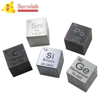 

Surwish 5 Pcs /Lot 10 X 10 X 10mm Carbon Silicium Germanium Stannum Plumbum Cube Periodic Table Of Elements Cube Set
