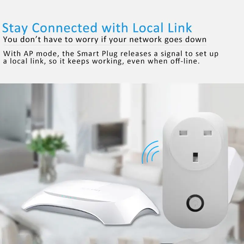 FFYY-Basic Wifi умная розетка, беспроводная вилка, умный дом, переключатель питания, розетки, работают с Alexa Google Assistant, Uk Plug