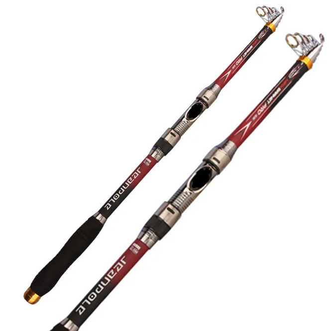 New Carbon spinning fishing Rod hand fishing lure Rod attract casting rod 2,1 M-3,6 M travel telescopic ultra-short fishing rod - Цвет: Цвет: желтый