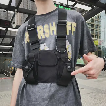 

Men Chest Pack Rig Hip Hop Unisex Cool Functional Tactical Shoulder Anti Theft Waist Bag Purse Punck Waterproof Backpack #Y1