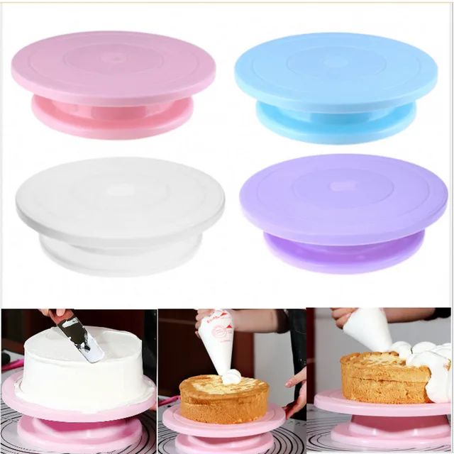 

28cm Plastic Cake Turntable Rotating Anti-skid Cake Decorating Turntable Cake Rotary Table Round Cake Stand Kitchen Baking Tools