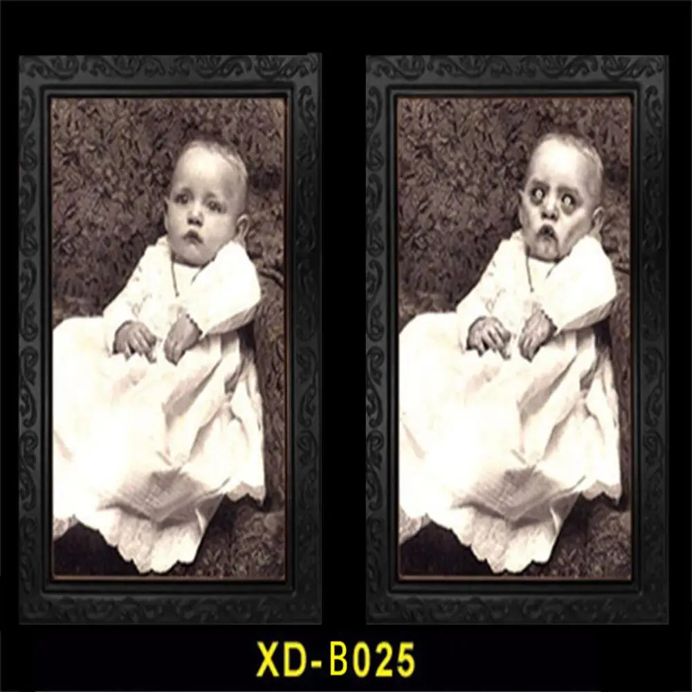 Хэллоуин ужас фоторамка линзовидный 3D сменный лицо страшный портрет привидение