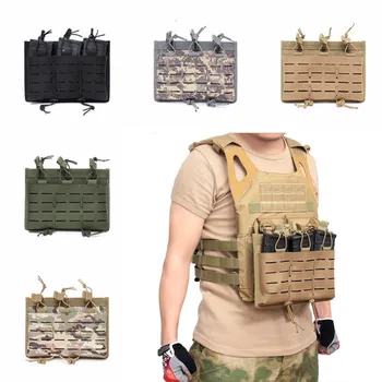 

Molle Multi-function Quick Pull Tactical 5.56 Triple Magazine Pouch EDC Hanging Bag Cartridge Holder for Outdoor Hunting