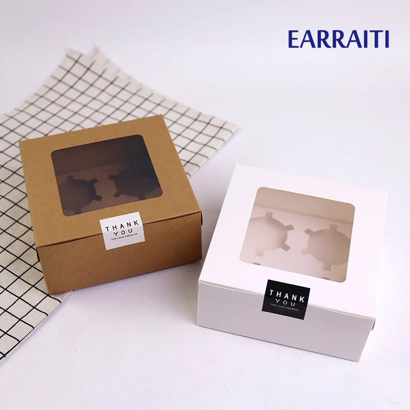 50pcs-kraft-paper-box-cake-window-gift-paper-packaging-wedding-party-brown-white-dessert-mousse-cupcake-box-12-cup-cake-holder