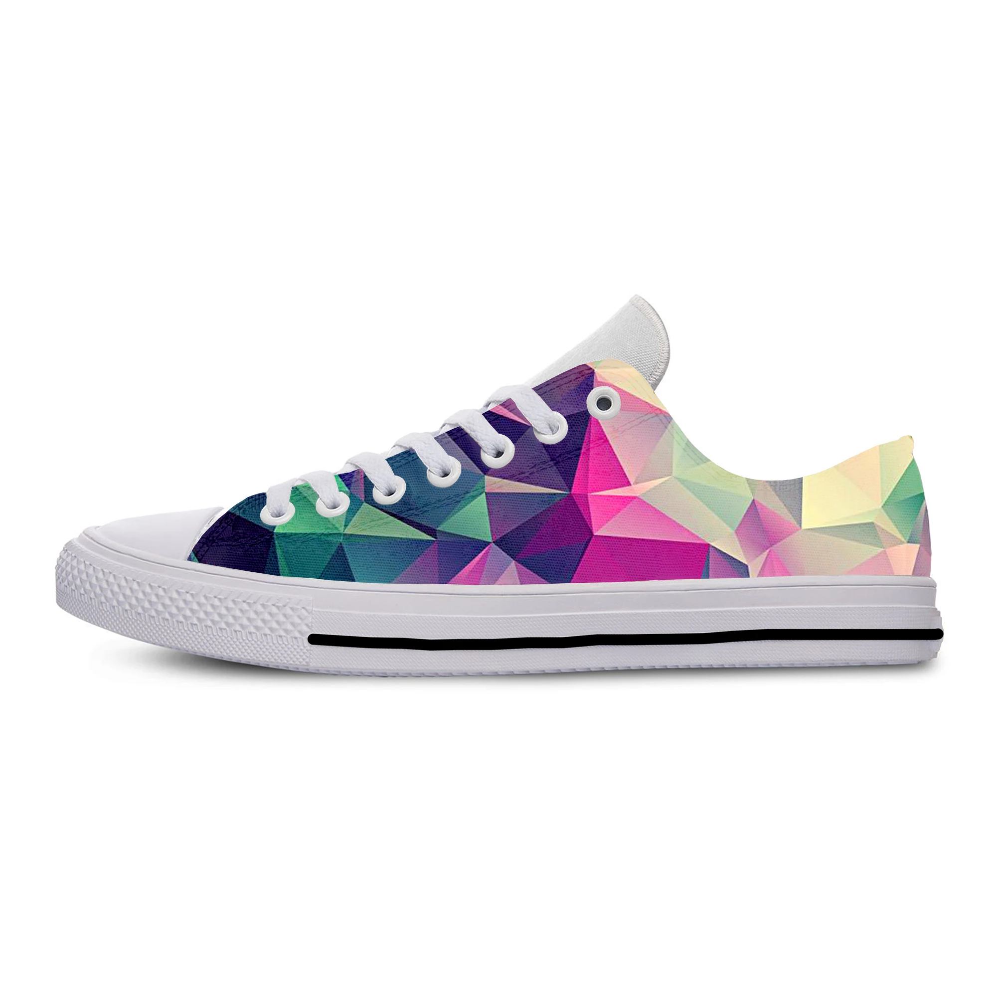 Hot Sales Colored Grid Men Women 3d Print Summer Casual Lightweight Shoes