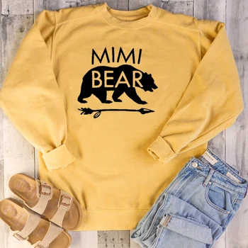

Mimi Bear Letter Print Sweatshirt Women Fashion Mom Life Casual Pullover Girl Tumblr Hipster Full Sleeve Jumpers Dropshipping