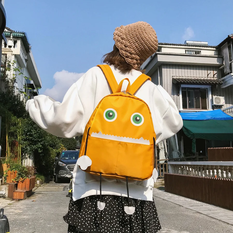 

Harajuku Ulzzang Bookbags Women Schoolbags Cute Monster Women Backpacks For Girls Large Capacity School Back Packs 2019 Hot Bags